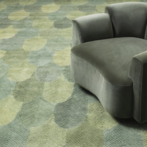 Tapis 24 - Mayfield - Tapis intérieur en laine de couleur verte pour intérieur de luxe - Pacific Compagnie.