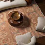 Tapis 24 - Marlton - Tapis intérieur de luxe en laine marron et orange de la marque Eichholtz - Pacific Compagnie.