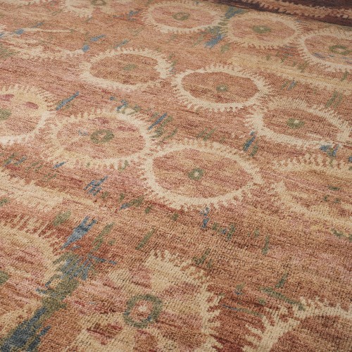 Tapis 24 - Marlton - Tapis intérieur de luxe en laine marron et orange - Pacific Compagnie.