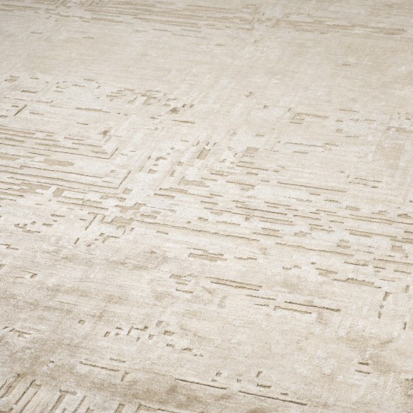 Tapis 24 - Featherstone - Small size luxury carpet in beige and grey - Pacific Compagnie.