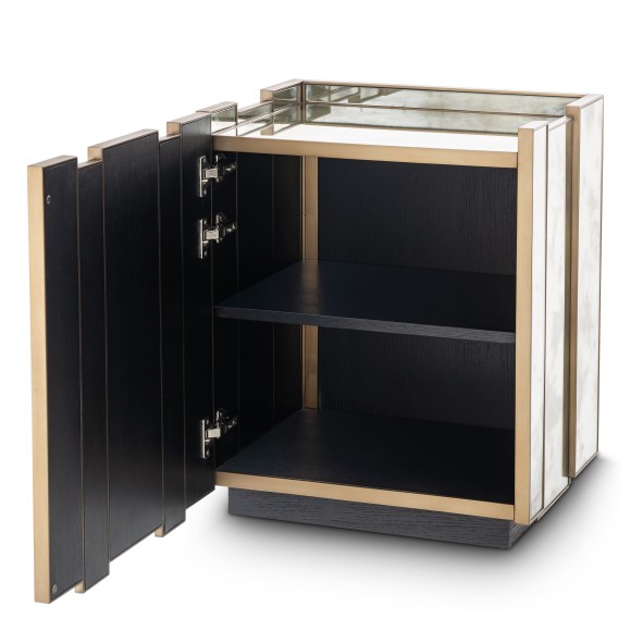 Table de chevet 24 - Nottingham - Nottingham bedside table with brushed brass details - Pacific Compagnie.