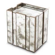 Table de chevet 24 - Nottingham - Table de chevet with vintage mirrored glass and oak veneer - Pacific Compagnie.