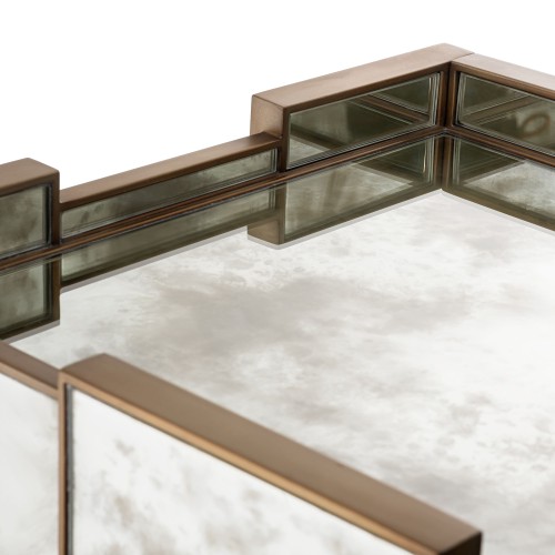 Table de chevet 24 - Nottingham - Luxury bedside table with Verre miroir and stainless steel - Pacific Compagnie.