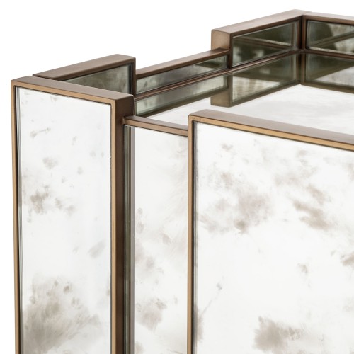 Table de chevet 24 - Nottingham - Table de chevet en verre miroir et acier inoxydable - Pacific Compagnie.