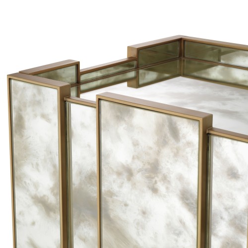 Table de chevet 24 - Nottingham - Eichholtz Nottingham bedside table with sophisticated, metallic accents - Pacific Compagnie.
