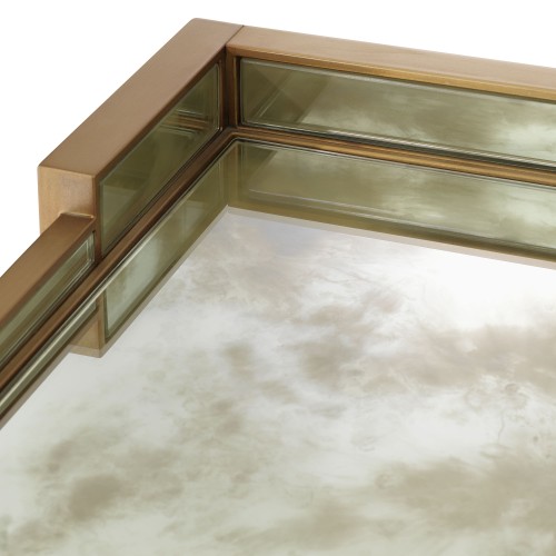 Table de chevet 24 - Nottingham - Table de nuit avec surface en MDF et contreplaqué avec laiton brossé - Pacific Compagnie.