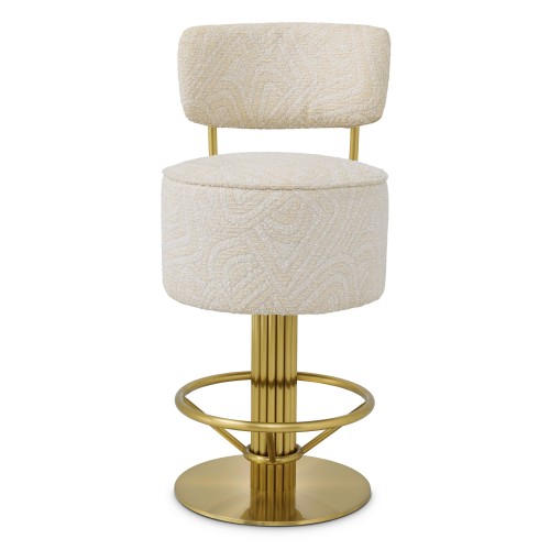 Tabouret de comptoir 24 - Carleton with back - Elegant stainless steel stool with comfortable backrest - Pacific Compagnie.