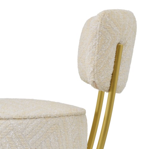 Tabouret de comptoir 24 - Carleton with back - Designer counter stool with unique camari vert and crème finish - Pacific Compagn