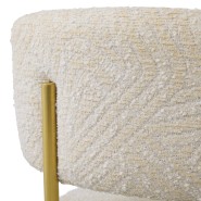 Tabouret de comptoir 24 - Carleton with back - Tabouret de comptoir de luxe avec hauteur ajustable et finition laiton brossé - P