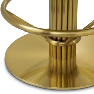 Tabouret de comptoir 24 - Carleton - Tabouret de bar de luxe avec base en acier inoxydable et finition laiton - Pacific Compagni