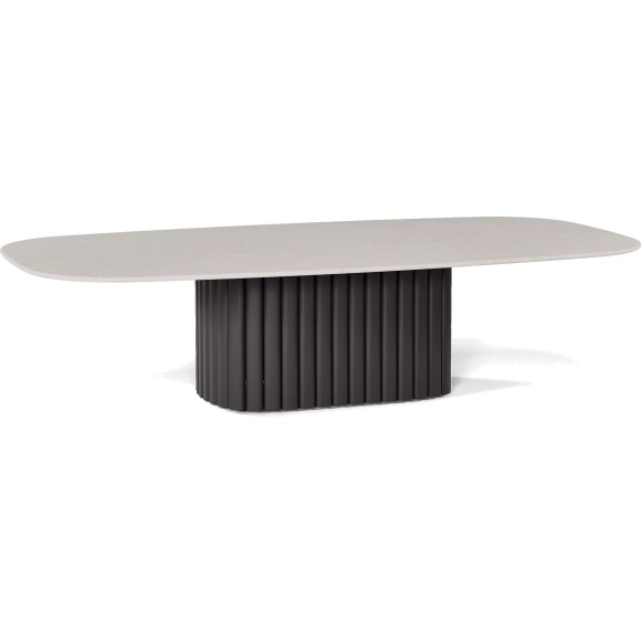 Table basse 148x74 36h 48 - Nami - Luxury outdoor coffee table in lava and basalt colors - Pacific Compagnie.