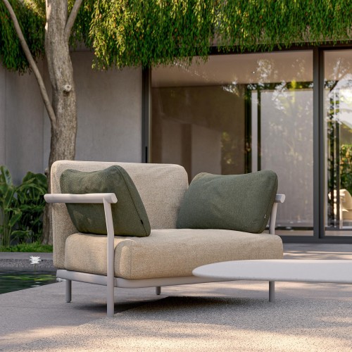 Lounge Chair 48 - Nami - Siège d'extérieur en aluminium de haute qualité, dimensions 114cm x 92cm - Pacific Compagnie.