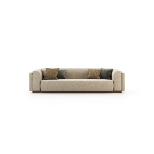 Sofa 174 - Wellington | Canapé en bois et tissu de couleur blanche - Pacific Compagnie.