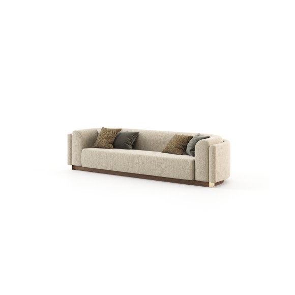 Sofa 174 - Wellington - Modern sand and khaki accented sofa with metal details - Pacific Compagnie.