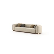 Sofa 174 - Wellington - Modern sand and khaki accented sofa with metal details - Pacific Compagnie.