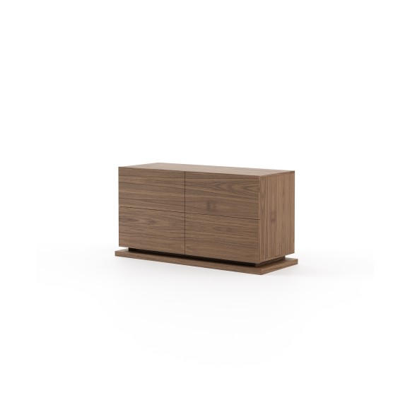 Commode 174 - Uso - Compact walnut matte wood commode, perfect for bedrooms - Pacific Compagnie.