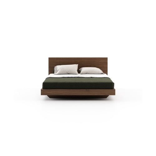 Lit 174 - Uso - Modern wood bed with walnut and black lacquer finish - Pacific Compagnie.