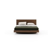 Lit 174 - Uso - Modern wood bed with walnut and black lacquer finish - Pacific Compagnie.