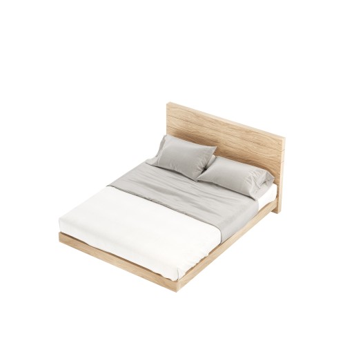 Lit 174 - Uso - Black lacquer and walnut matte wooden bed with storage - Pacific Compagnie.