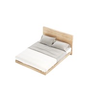 Lit 174 - Uso - Black lacquer and walnut matte wooden bed with storage - Pacific Compagnie.