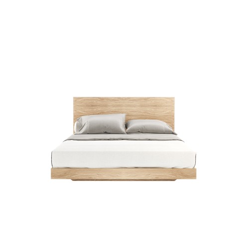 Lit 174 - Uso - Walnut and black lacquer bed with wooden slat support - Pacific Compagnie.