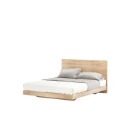 Lit 174 - Uso - Elegant bed with walnut and black lacquer wooden headboard - Pacific Compagnie.