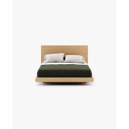 Lit 174 - Uso - Wooden bed frame with walnut matte and black lacquer details - Pacific Compagnie.