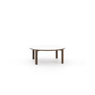 Table d’appoint 174 - Tasos - Table basse en céramique et bois, diamètre 54cm - Pacific Compagnie.