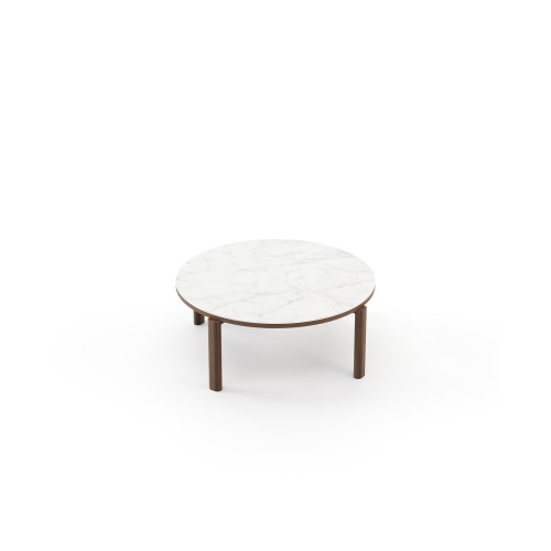 Table d’appoint 174 - Tasos - Elegant ceramic and wood sidetable with matte color - Pacific Compagnie.