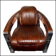 Fauteuil 22 - Aviator Riveted - Stylish Aviator Riveted armchair with metal accents - Pacific Compagnie.