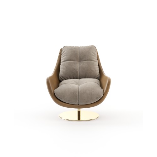 Fauteuil 174 - Sophia - White fabric fauteuil with metal frame - Pacific Compagnie.