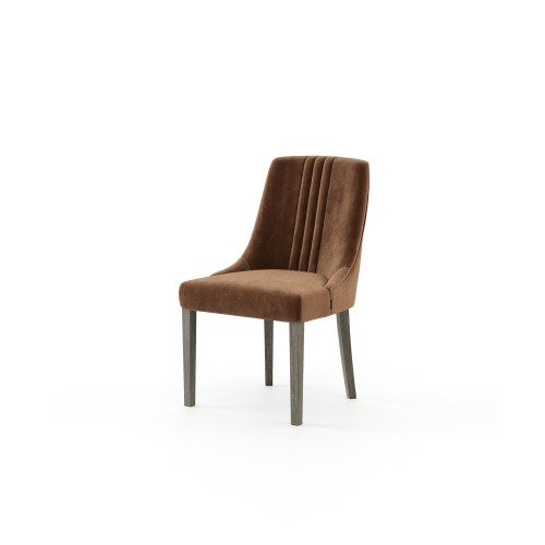 Chaise 174 - Simone - Wooden chair with fabric upholstery in various colors - Pacific Compagnie.