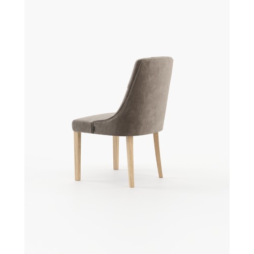Chaise 174 - Simone - Compact wooden chair with fabric seat and backrest - Pacific Compagnie.