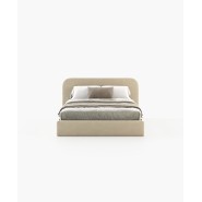 Lit 174 - Selene - Lit en bois et tissu de couleur Blanc, Taupe, Safira ou Vert - Pacific Compagnie.