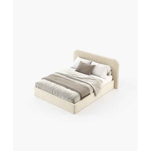 Lit 174 - Selene - Lit en bois et tissu avec dimensions 181x212x100cm - Pacific Compagnie.