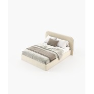 Lit 174 - Selene - Modern green and white bed made of wood and fabric - Pacific Compagnie.