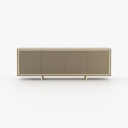 Buffet 174 - Strike - Walnut matte sideboard with metal accents - Pacific Compagnie.