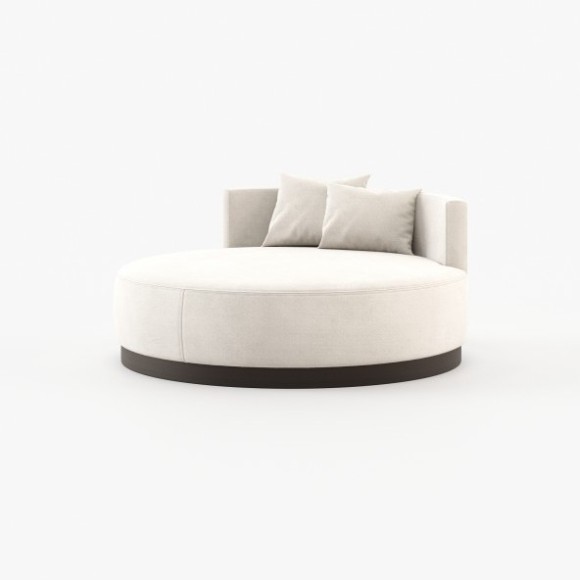 Chaise longue 174 - Scarlet - Modern walnut chaise longue with fabric and metal accents - Pacific Compagnie.