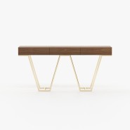 Console 174 - Zurique - Wooden console table in walnut matte finish - Pacific Compagnie.