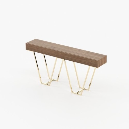 Console 174 - Zurique - Sleek metal and wood console table with matte finish - Pacific Compagnie.