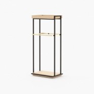 Portemanteau 174 - Ted - Wooden coat hanger with metal accents in walnut matte finish - Pacific Compagnie.