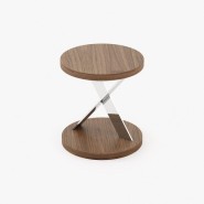 Table d'appoint 174 - Sally | Table d'appoint en bois et métal noyer mat - Pacific Compagnie.