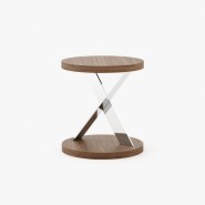 Table d’appoint 174 - Sally - Matte wood and metal sidetable with modern design - Pacific Compagnie.