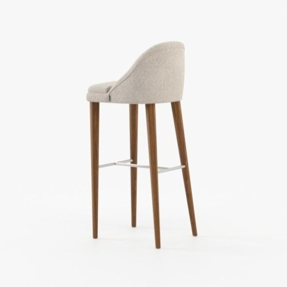 Tabouret de bar 174 - Estoril - Modern bar stool with wood and metal frame in white - Pacific Compagnie.