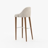 Tabouret de bar 174 - Estoril - Modern bar stool with wood and metal frame in white - Pacific Compagnie.