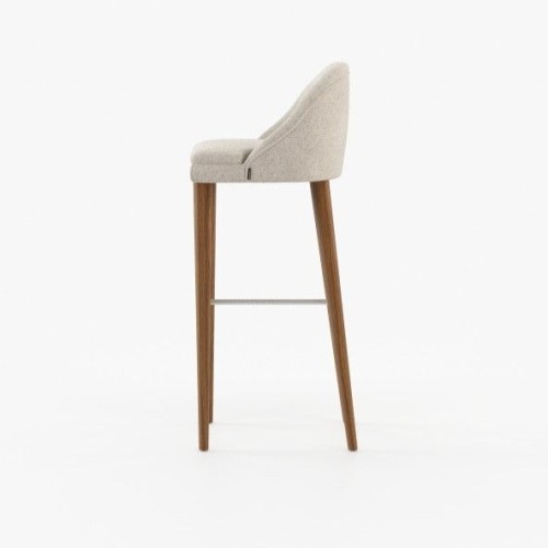 Tabouret de bar 174 - Estoril - White wooden bar stool with fabric seat - Pacific Compagnie.