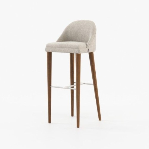 Tabouret de bar 174 - Estoril - Tall metal leg bar stool in white finish - Pacific Compagnie.