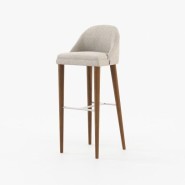 Tabouret de bar 174 - Estoril - Tall metal leg bar stool in white finish - Pacific Compagnie.