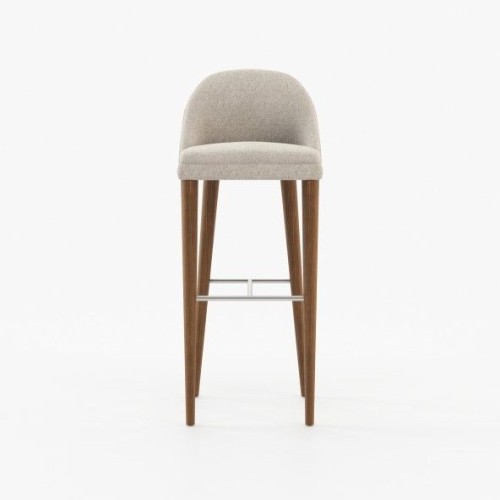 Tabouret de bar 174 - Estoril - Tabouret de bar en bois blanc avec tissu, design Estoril - Pacific Compagnie.