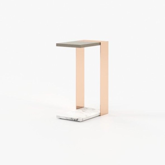 Table d’appoint 174 - Poppi - Wooden sidetable with metal accents - Pacific Compagnie.